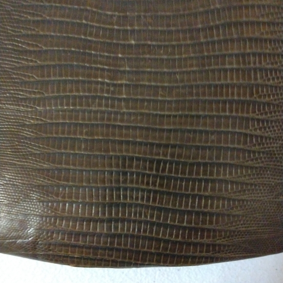 Lesco super chic vintage lizard genuine lizard skin small clutch in cognac EUC - Picture 8 of 11